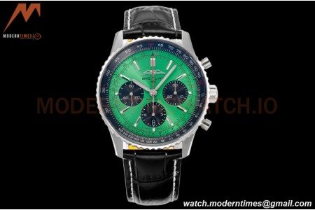 Breitling - Navitimer Chronograph B01 43mm SS/LE Green/Blk BLS A7750 Mod