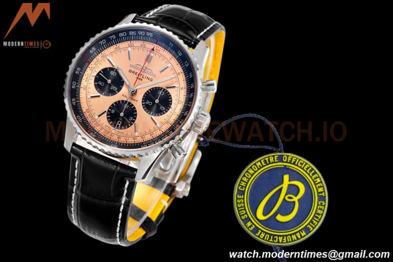 Breitling - Navitimer Chronograph B01 43mm SS/LE Champange/Blk BLS A7750 Mod
