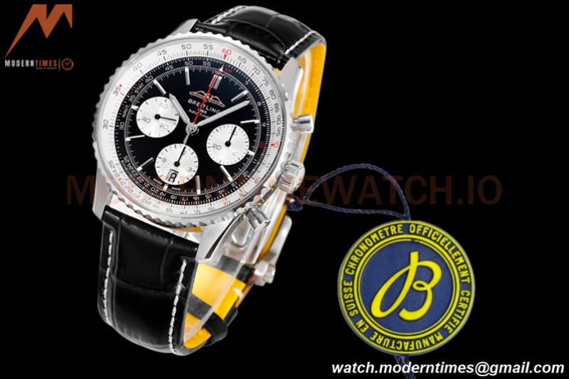 Breitling - Navitimer Chronograph B01 43mm SS/LE Blk/Blk BLS A7750 Mod