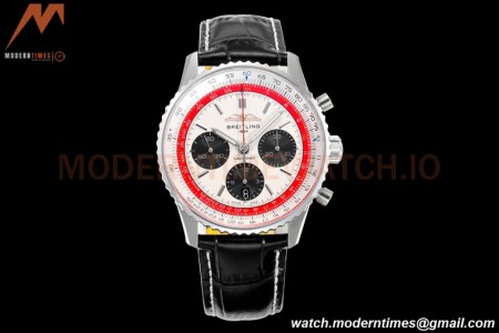 Breitling - Navitimer Chronograph B01 43mm SS/LE Wht/Stk Boeing 747 BLS A7750 Mod
