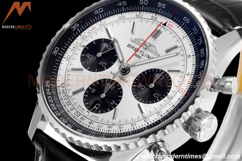 Breitling - Navitimer Chronograph B01 43mm SS/LE Silv/Stk BLS A7750 Mod