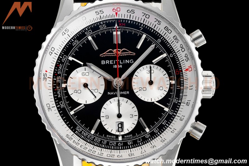 Breitling - Navitimer Chronograph B01 43mm SS/LE Blk/Stk BLS A7750 Mod