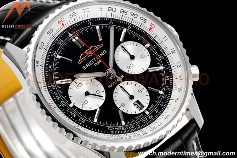 Breitling - Navitimer Chronograph B01 43mm SS/LE Blk/Stk BLS A7750 Mod