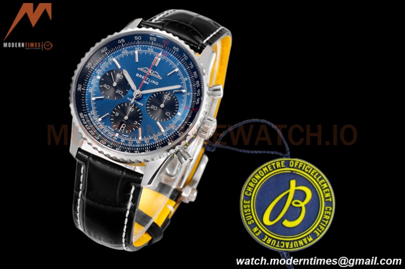 Breitling - Navitimer Chronograph B01 43mm SS/LE Navy Blue/Stk BLS A7750 Mod