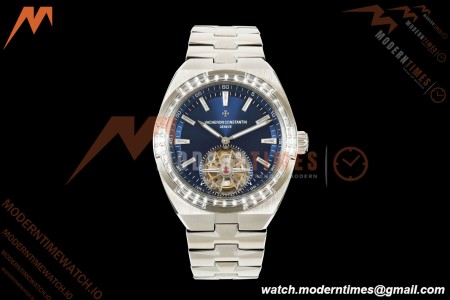 Vacheron Constantin - Overseas 6007V/210G-B955 Diamond SS/SS Blue/Stk ANTF Tourb