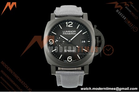 Panerai - PAM1467 Luminor Marina 1950 BiTempo Titanium DLC 44mm TI/NY Black Dial VSF P9010