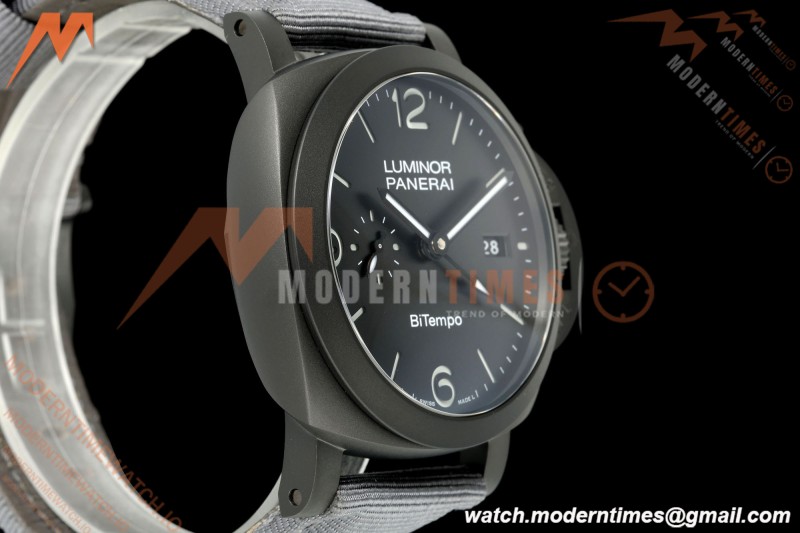 Panerai - PAM1467 Luminor Marina 1950 BiTempo Titanium DLC 44mm TI/NY Black Dial VSF P9010