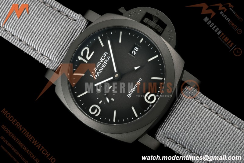 Panerai - PAM1467 Luminor Marina 1950 BiTempo Titanium DLC 44mm TI/NY Black Dial VSF P9010