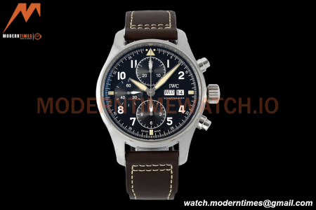 IWC - Pilots Chrono Spitfire IW387903 SS/LE Blk/Num ZF V2 A7750