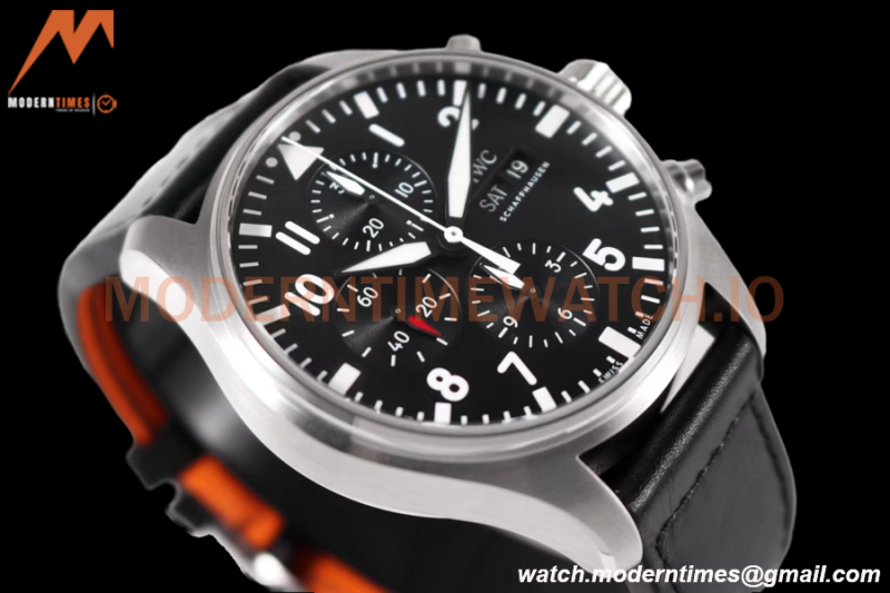 IWC - Pilots Chrono IW377709 SS/LE Blk/Num ZF V2 A7750