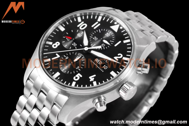 IWC - Pilots Chrono IW377710 SS/SS Blk/Num ZF V2 A7750