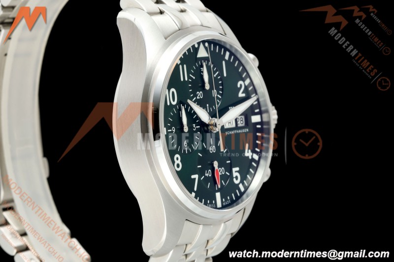 IWC - Pilots Chrono IW388104 41mm SS/SS Grn/Num APSF Cal. 69385 Mod