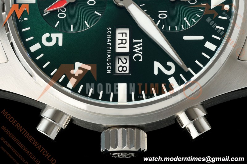 IWC - Pilots Chrono IW388104 41mm SS/SS Grn/Num APSF Cal. 69385 Mod