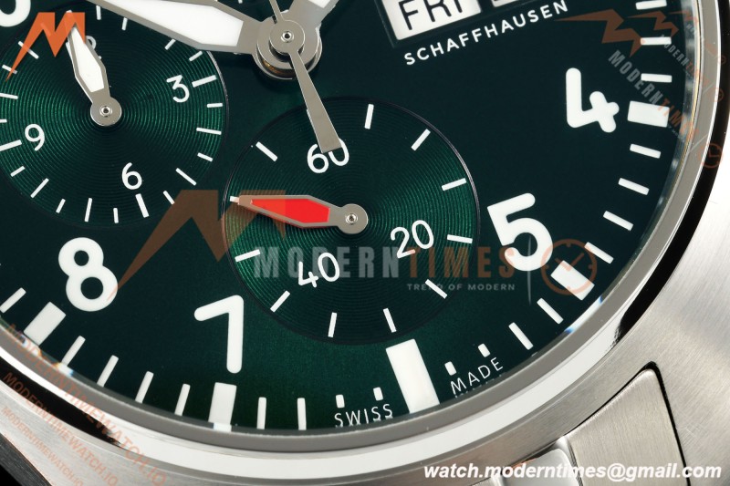 IWC - Pilots Chrono IW388104 41mm SS/SS Grn/Num APSF Cal. 69385 Mod