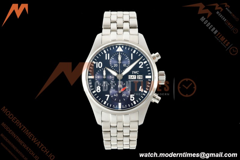 IWC - Pilots Chrono IW388102 41mm SS/SS Blue/Num APSF Cal. 69385 Mod