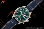 IWC - Pilots Chrono IW388103 41mm SS/LE Grn/Num APSF Cal. 69385 Mod