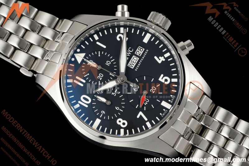 IWC - Pilots Chrono IW388113 41mm SS/SS Blk/Num APSF Cal. 69385 Mod