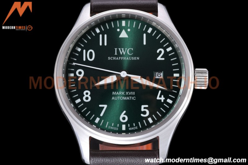 IWC - Mark XVIII 40mm Pilots Automatic SS/LE Green GDF MY8215