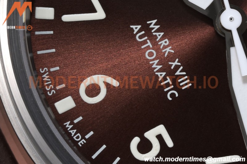 IWC - Mark XVIII 40mm Pilots Automatic SS/LE Brown GDF MY8215