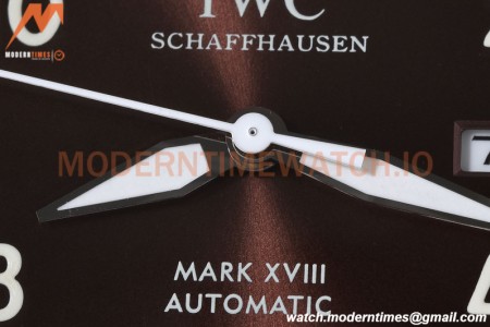 IWC - Mark XVIII 40mm Pilots Automatic SS/LE Brown GDF MY8215
