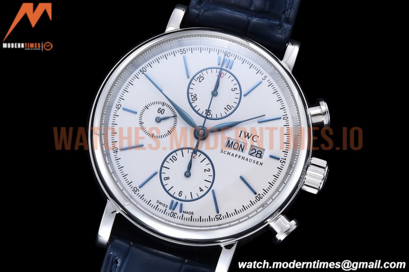 IWC - Portofino Chrono IW3910 SS/LE Wht/Blue Stk TWF A7750
