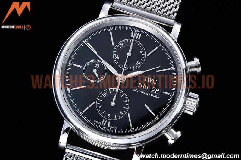 IWC - Portofino Chrono IW3910 SS/SS Blk/Stk TWF A7750