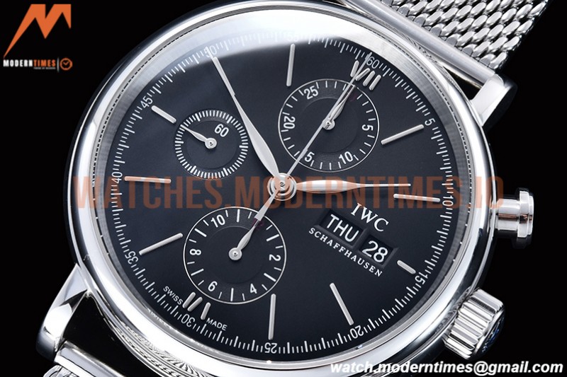 IWC - Portofino Chrono IW3910 SS/SS Blk/Stk TWF A7750