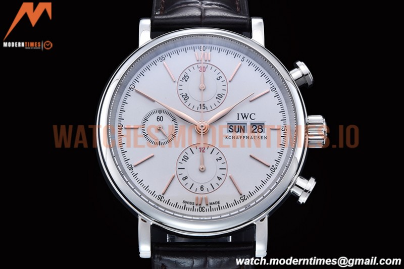 IWC - Portofino Chrono IW3910 SS/LE Wht/RG Stk TWF A7750