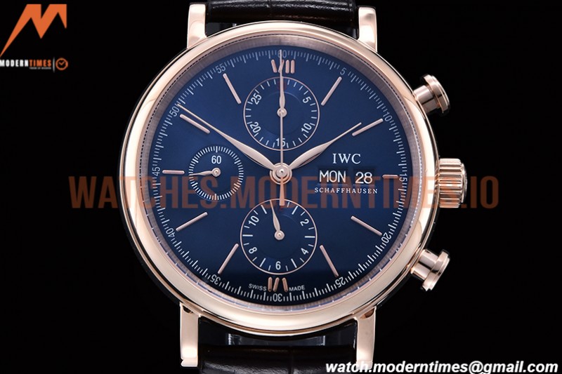 IWC - Portofino Chrono IW3910 RG/LE Blue/RG Stk TWF A7750