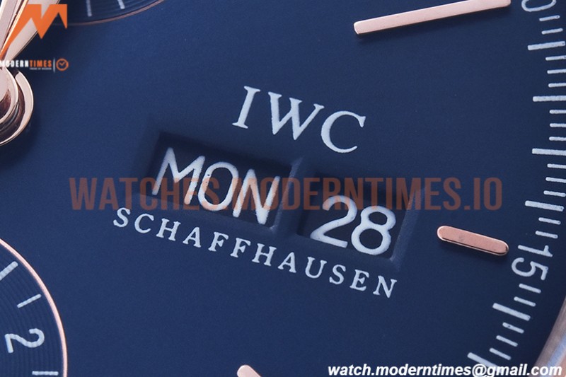 IWC - Portofino Chrono IW3910 RG/LE Blue/RG Stk TWF A7750