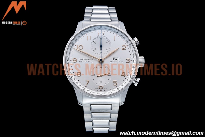 IWC - Portuguese Chrono Ed IW3716 SS/SS Wht/Num ZF A69355