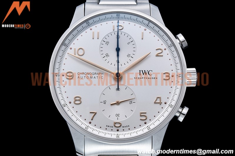 IWC - Portuguese Chrono Ed IW3716 SS/SS Wht/Num ZF A69355