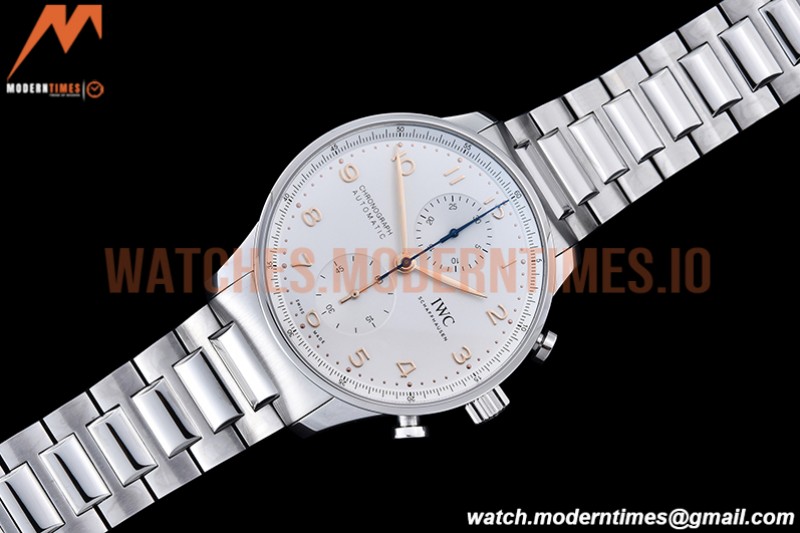 IWC - Portuguese Chrono Ed IW3716 SS/SS Wht/Num ZF A69355