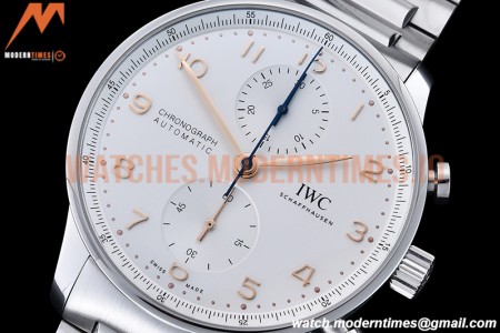 IWC - Portuguese Chrono Ed IW3716 SS/SS Wht/Num ZF A69355