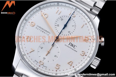 IWC - Portuguese Chrono Ed IW3716 SS/SS Wht/Num ZF A69355