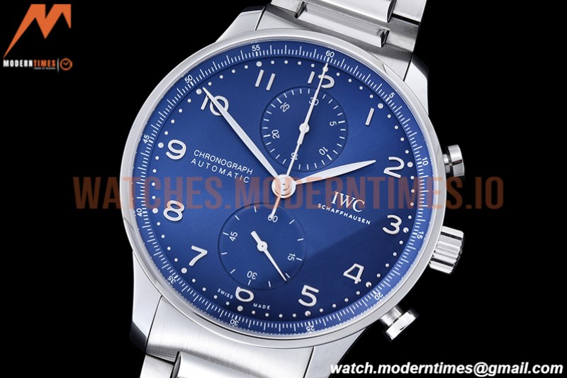 IWC - Portuguese Chrono Ed IW3716 SS/SS Blue/Num ZF A69355