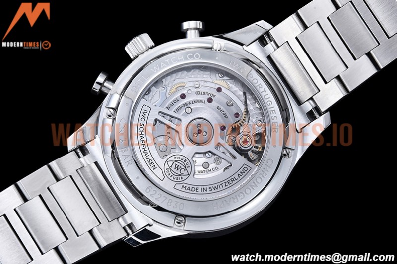 IWC - Portuguese Chrono Ed IW3716 SS/SS Blk/Num ZF A69355
