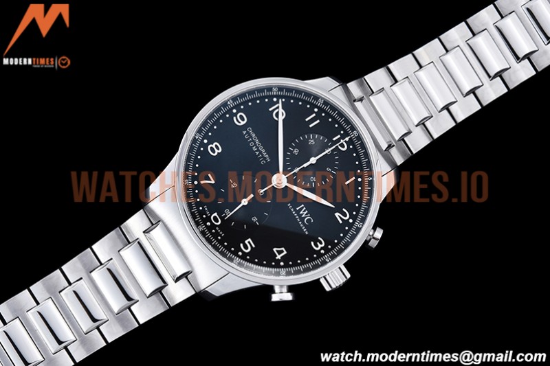 IWC - Portuguese Chrono Ed IW3716 SS/SS Blk/Num ZF A69355