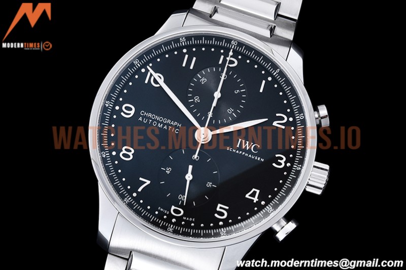 IWC - Portuguese Chrono Ed IW3716 SS/SS Blk/Num ZF A69355