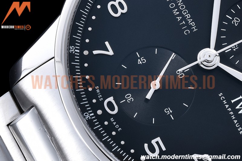 IWC - Portuguese Chrono Ed IW3716 SS/SS Blk/Num ZF A69355