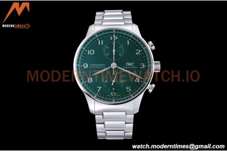 IWC - Portuguese Chronograph 41mm IW371615 SS/SS Green/Num ZF A69355