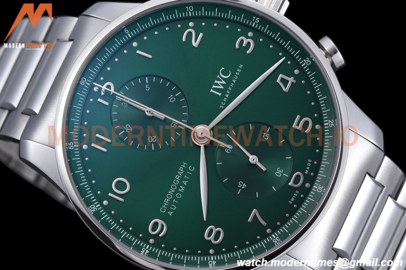 IWC - Portuguese Chronograph 41mm IW371615 SS/SS Green/Num ZF A69355