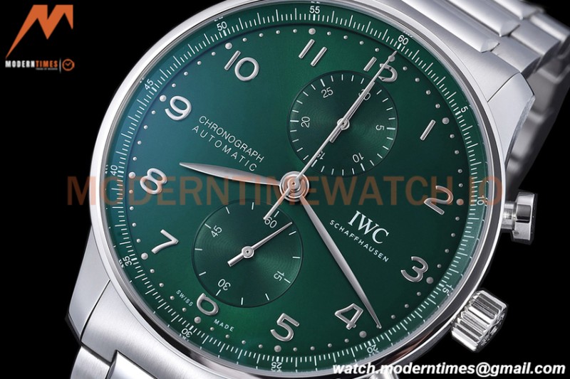 IWC - Portuguese Chronograph 41mm IW371615 SS/SS Green/Num ZF A69355