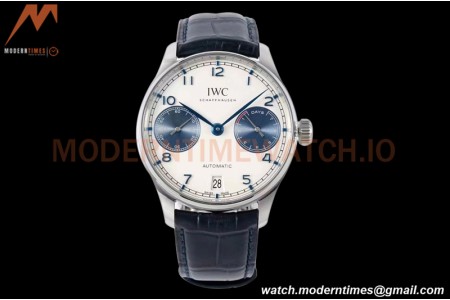 IWC - Portugieser Automatic IW500715 SS/LE Wht/Num Blue AZF A52010