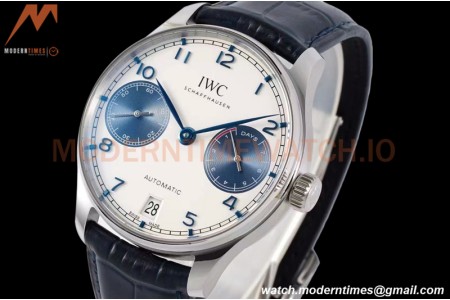 IWC - Portugieser Automatic IW500715 SS/LE Wht/Num Blue AZF A52010