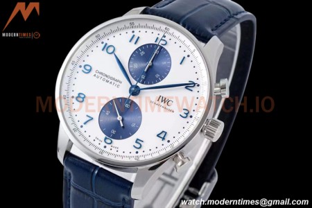 IWC - Portuguese Chronograph IW371620 SS/LE Wht/Num Blue AZF A69355
