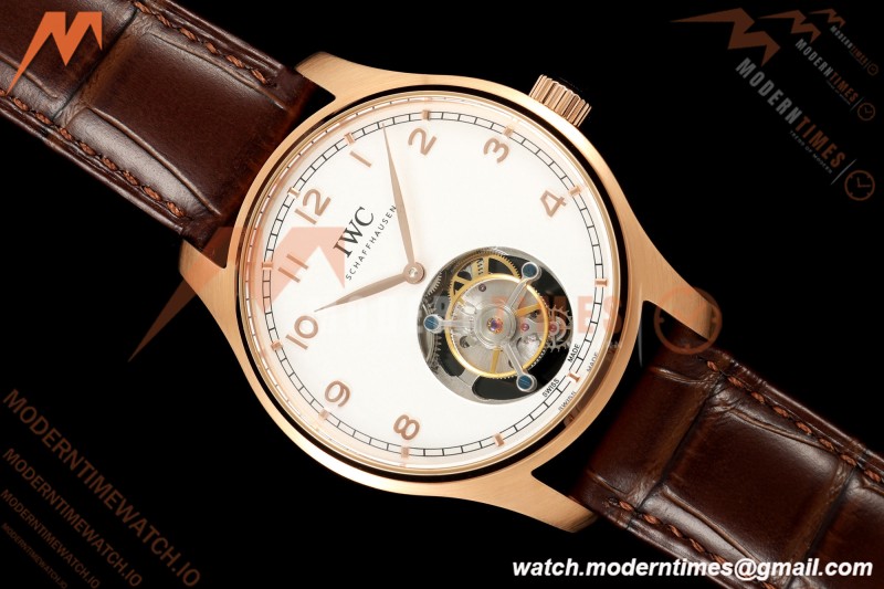 IWC - Portugieser Handwind Automatic 40mm IW545801 RG/LE Wht/Num RMS Asian Tourb