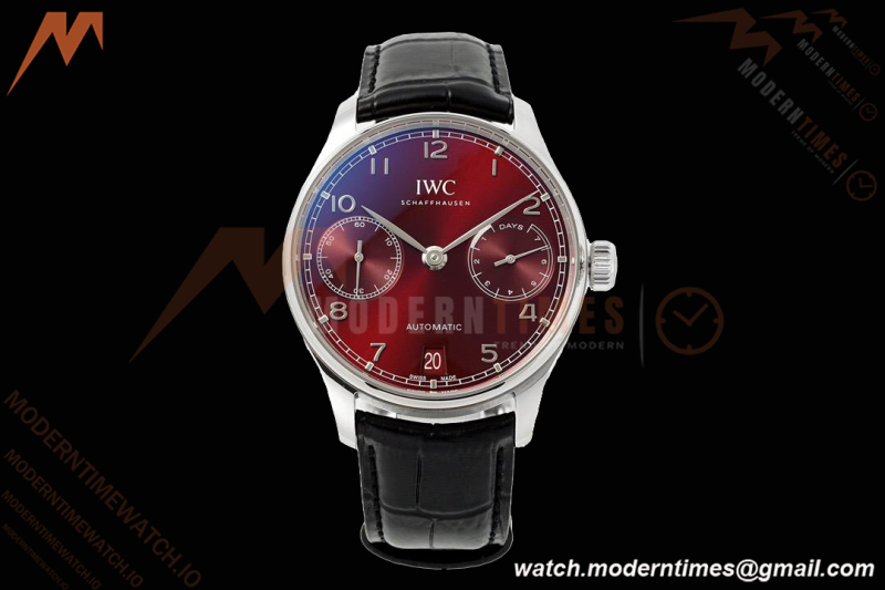 IWC - Portugieser Automatic IW500714 SS/LE Red/Num Blue AZF A52010 | IWC - 포르투기저 오토매틱 IW500714 SS/LE 레드/넘버 블루 AZF A52010