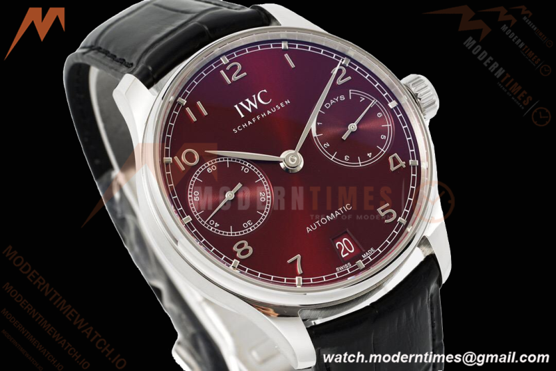 IWC - Portugieser Automatic IW500714 SS/LE Red/Num Blue AZF A52010 | IWC - 포르투기저 오토매틱 IW500714 SS/LE 레드/넘버 블루 AZF A52010