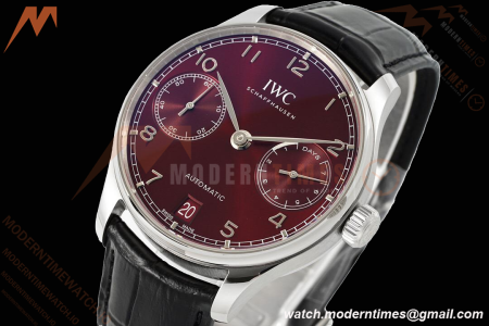IWC - Portugieser Automatic IW500714 SS/LE Red/Num Blue AZF A52010